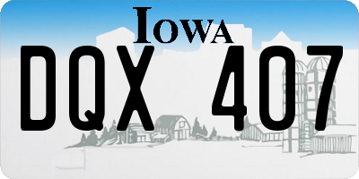 IA license plate DQX407