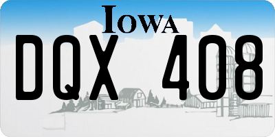 IA license plate DQX408