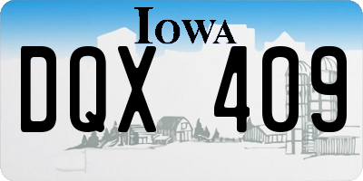 IA license plate DQX409