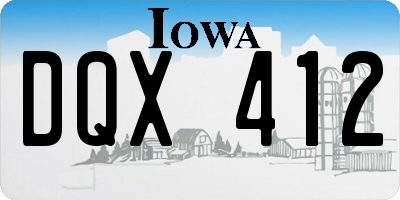 IA license plate DQX412