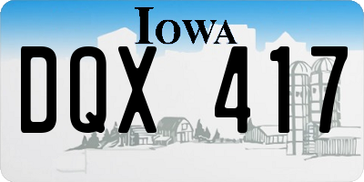 IA license plate DQX417