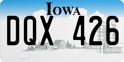 IA license plate DQX426