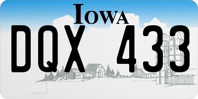 IA license plate DQX433
