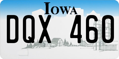 IA license plate DQX460