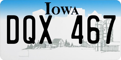 IA license plate DQX467