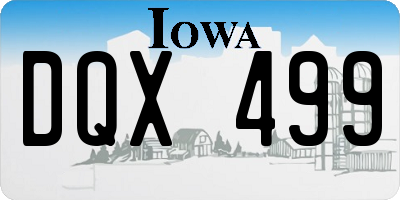 IA license plate DQX499