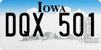 IA license plate DQX501