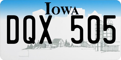 IA license plate DQX505