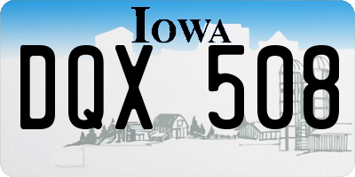 IA license plate DQX508