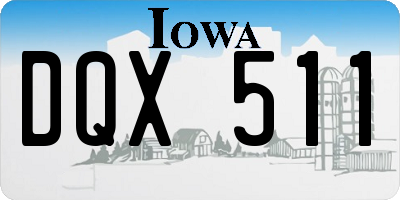 IA license plate DQX511
