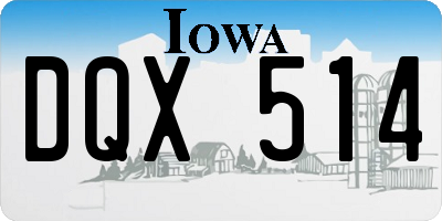 IA license plate DQX514