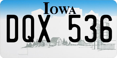 IA license plate DQX536