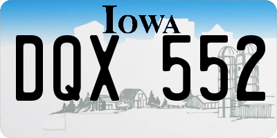IA license plate DQX552