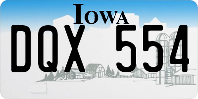 IA license plate DQX554