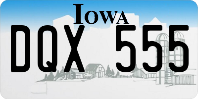 IA license plate DQX555