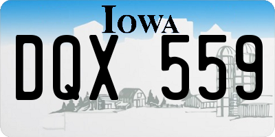 IA license plate DQX559