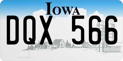 IA license plate DQX566