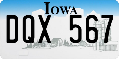IA license plate DQX567
