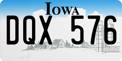 IA license plate DQX576