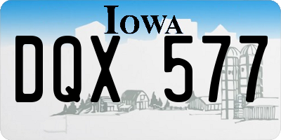 IA license plate DQX577