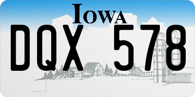 IA license plate DQX578