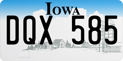 IA license plate DQX585