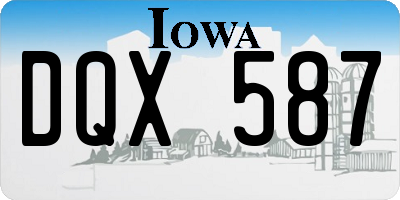IA license plate DQX587