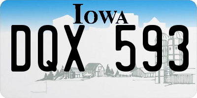 IA license plate DQX593