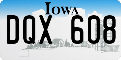 IA license plate DQX608