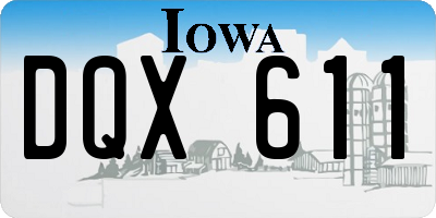 IA license plate DQX611