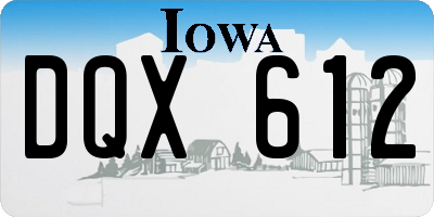 IA license plate DQX612