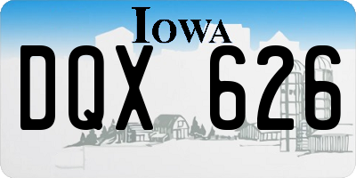 IA license plate DQX626