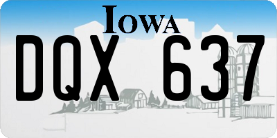 IA license plate DQX637