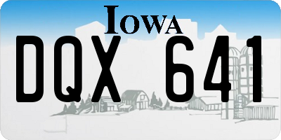 IA license plate DQX641