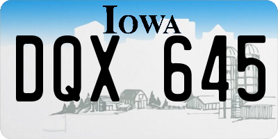 IA license plate DQX645