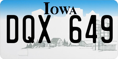 IA license plate DQX649