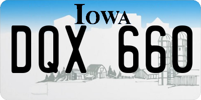 IA license plate DQX660