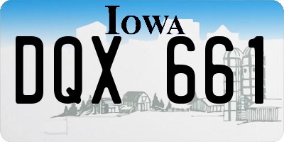 IA license plate DQX661