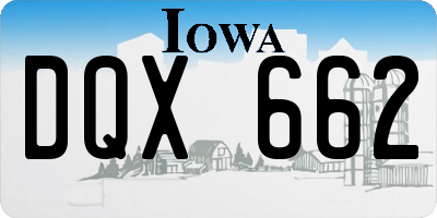 IA license plate DQX662