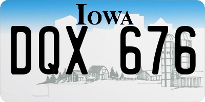IA license plate DQX676