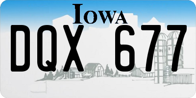 IA license plate DQX677