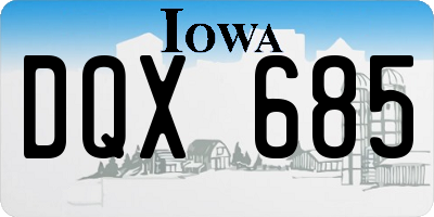 IA license plate DQX685