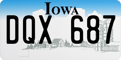 IA license plate DQX687