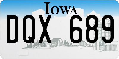 IA license plate DQX689