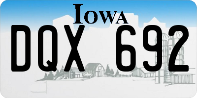 IA license plate DQX692