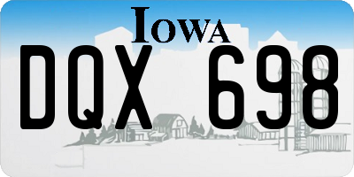 IA license plate DQX698