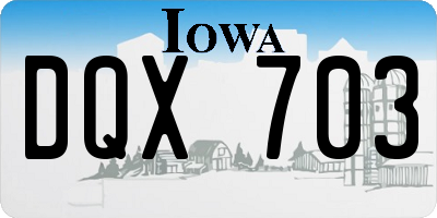 IA license plate DQX703