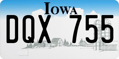 IA license plate DQX755