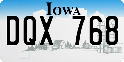 IA license plate DQX768