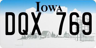 IA license plate DQX769